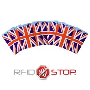 Anti-Diebstahl-Etui für Proximity-Karten (Union Jack), Satz zu 10 Stück.