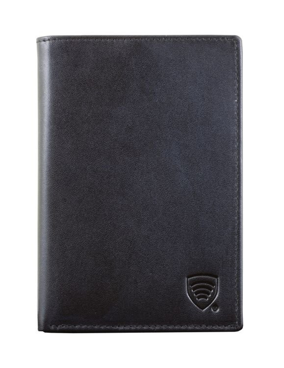 Lederbrieftasche für biometrische Pässe und Proximity-Karten (Schwarz)