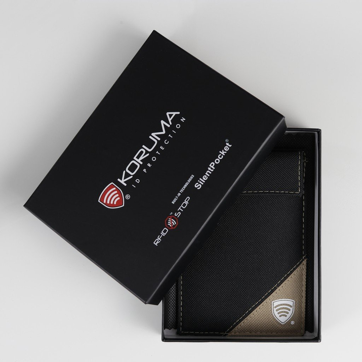 Schlüsselloses Anti-Diebstahl-Etui aus Stoff (schwarz/sand)