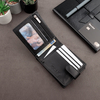 Horizontale Herrenleder-RFID-Brieftasche für Karten und Münzen (schwarz)