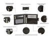 Horizontale Herrenleder-RFID-Brieftasche für Karten und Münzen (schwarz)