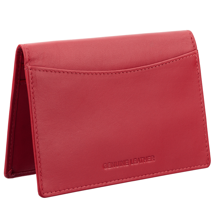 RFID-Ledertasche für Dokumente und Fahrzeugschein (rot)