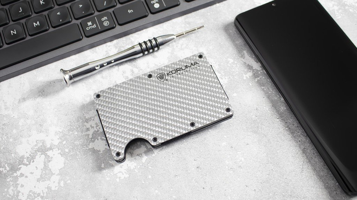 Aluminium-Diebstahlschutzhülle für Proximity-Karten (Silber, Carbon)