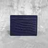 Lederetui mit Diebstahlschutz für RFID-Karten (Marineblau, Kroko)