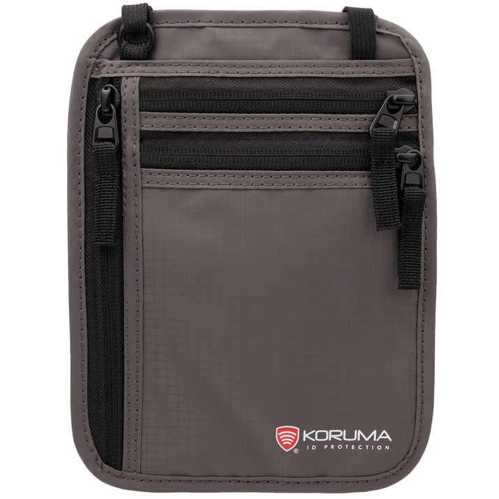 Diskrete Geldtasche und Reisepass mit RFID-Schutz (schwarz)
