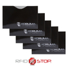  Proximity Kartenetui - Koruma (horizontal, schwarz, silbernes Logo) 5er Set.