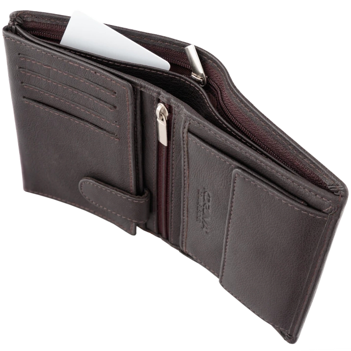 Herren-Portemonnaie aus Leder mit RFID BLOCK-Schutz (braun)