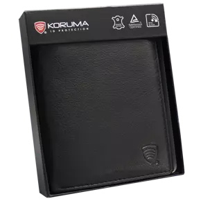 Herren-Portemonnaie aus Leder mit RFID BLOCK-Schutz (schwarz)