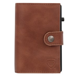 Aluminium-Portemonnaie mit Kartenschlitten und Kartenschutz (schwarz)