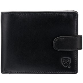 Horizontale Herrenleder-RFID-Brieftasche für Karten und Münzen (schwarz)