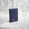 RFID-Kartenetui aus Leder (Marineblau, Kroko)