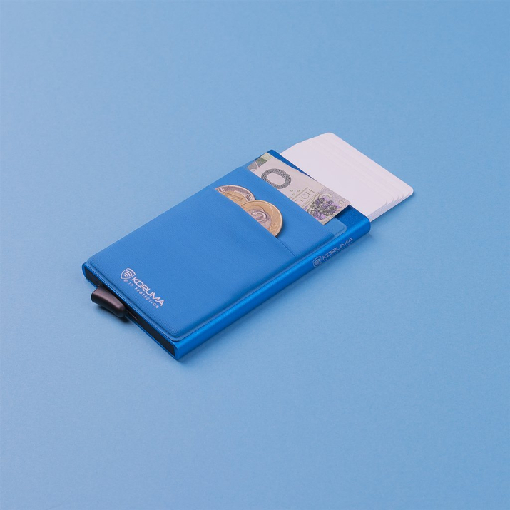 Kartenetui aus Metall mit RFID-Kartenschutz (Blau)