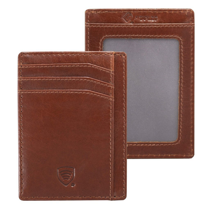 RFID-Kartenetui aus Leder (Braun)