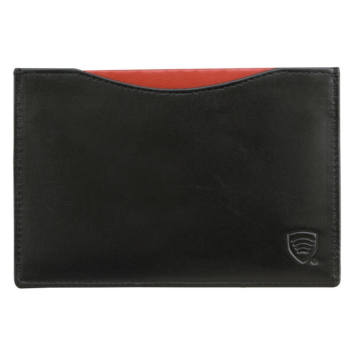 Ledertasche für biometrischen Reisepass (Schwarz)