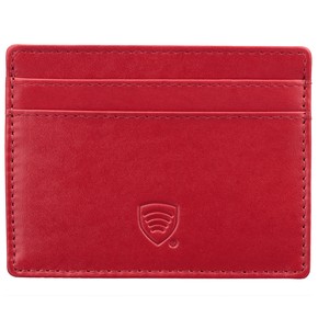 RFID-Kartenetui aus Leder für Damen (Rot)
