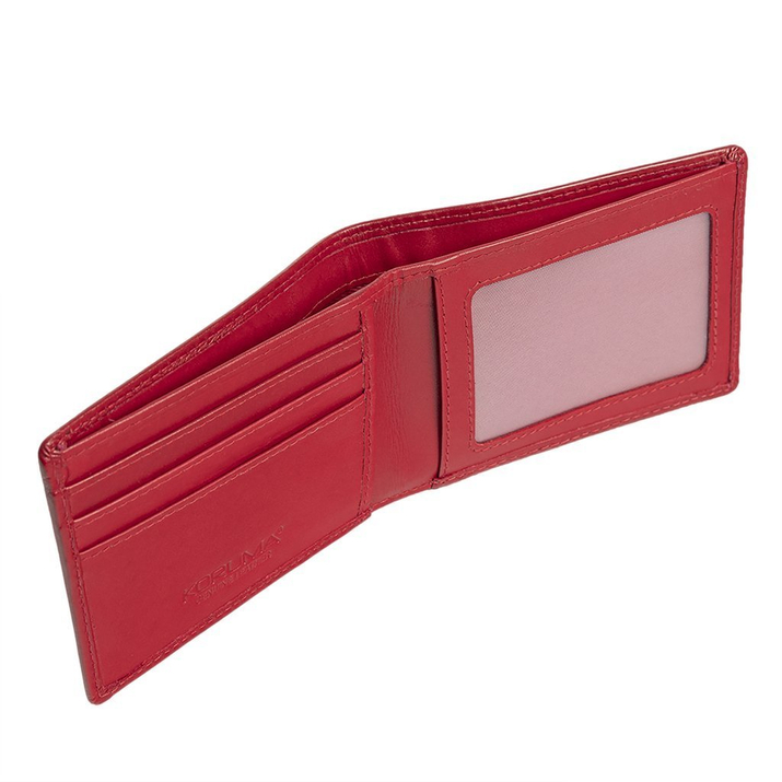SLIM Damen-Portemonnaie aus Leder (Rot)