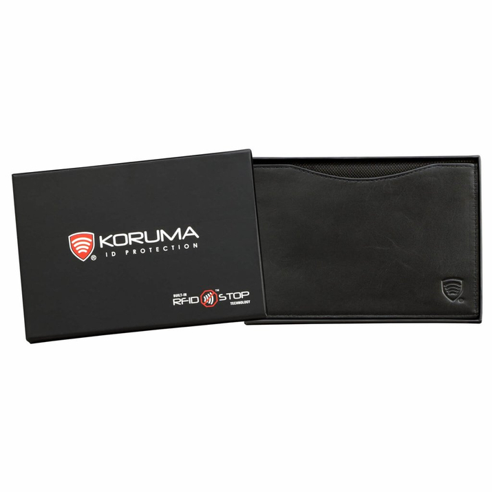Ledertasche für biometrischen Reisepass (Schwarz)
