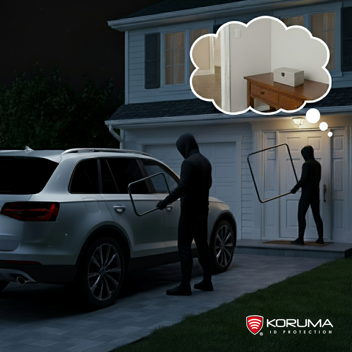 Keyless Box - Faraday-Box für schlüssellose Autoschlüssel (schwarz, Carbon)