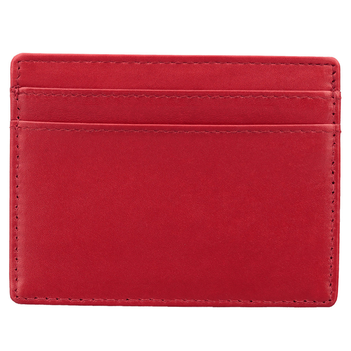 RFID-Kartenetui aus Leder für Damen (Rot)