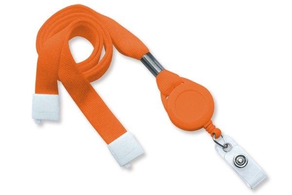 Breites 16mm Sicherheitshalsband + Jojo-Schlüsselanhänger (Orange)