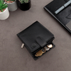 Horizontale Herrenleder-RFID-Brieftasche für Karten und Münzen (schwarz)