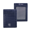 RFID-Kartenetui aus Leder (Marineblau, Kroko)
