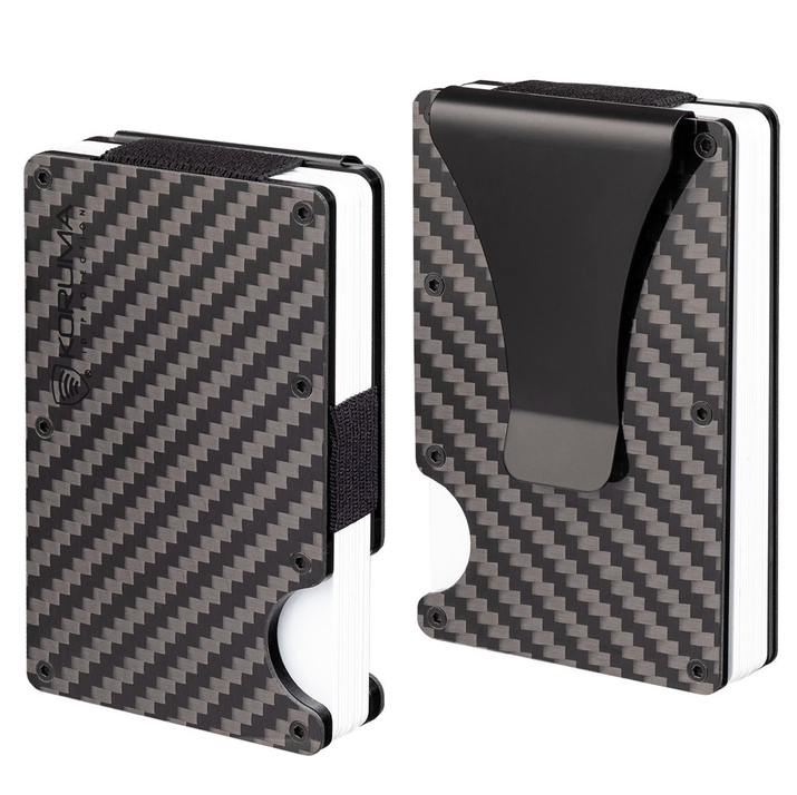Aluminium-Diebstahlschutzhülle für Proximity-Karten (schwarz, carbon)