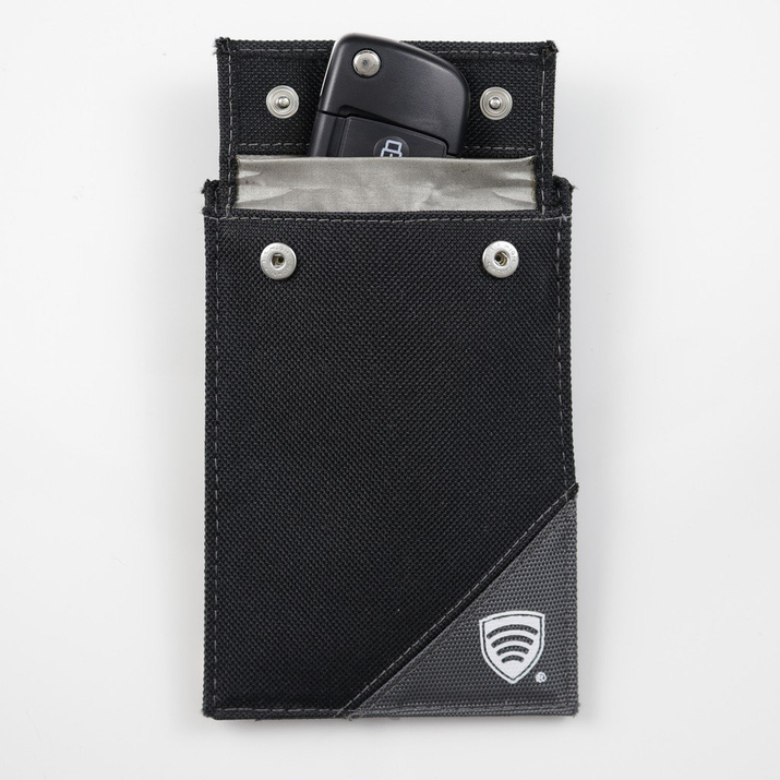 Schlüsselloses Anti-Diebstahl-Etui aus Stoff (schwarz/grau)