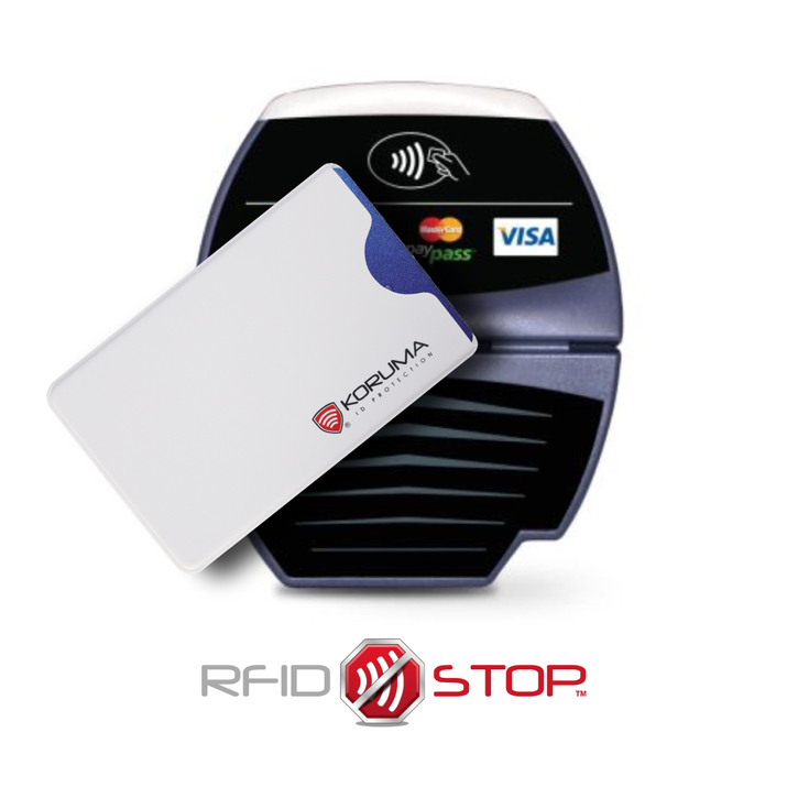 RFID-Plastikkartenetui mit Diebstahlschutz (weiß)