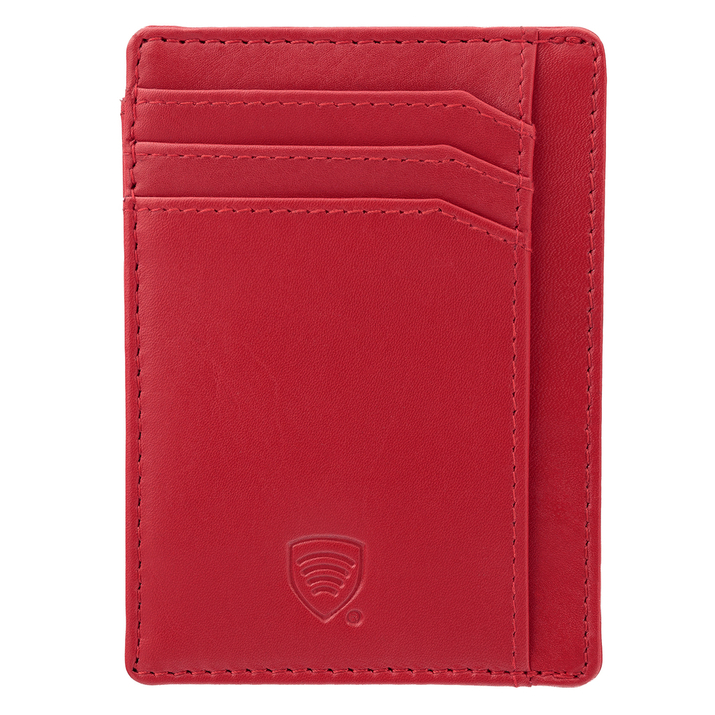 RFID-Kartenetui aus Leder (Rot)