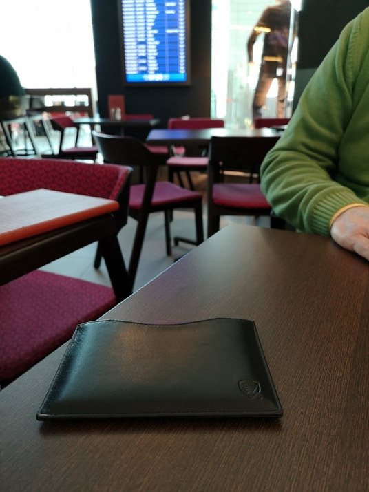 Ledertasche für biometrischen Reisepass (Schwarz)