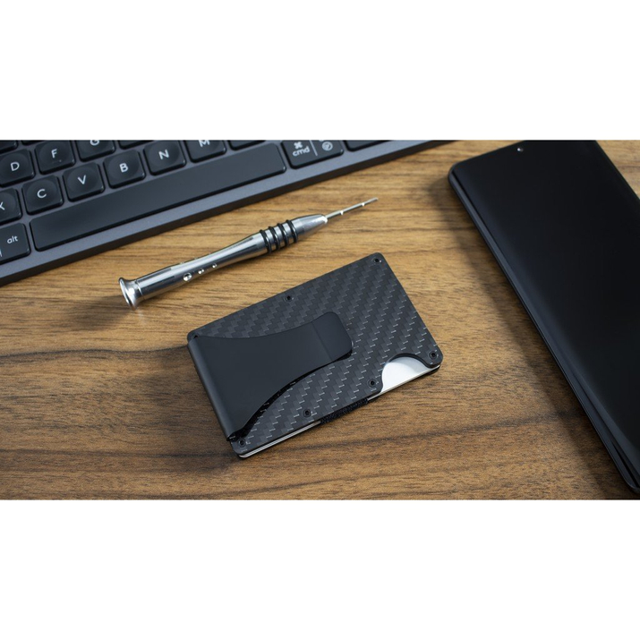 Aluminium-Diebstahlschutzhülle für Proximity-Karten (schwarz, carbon)