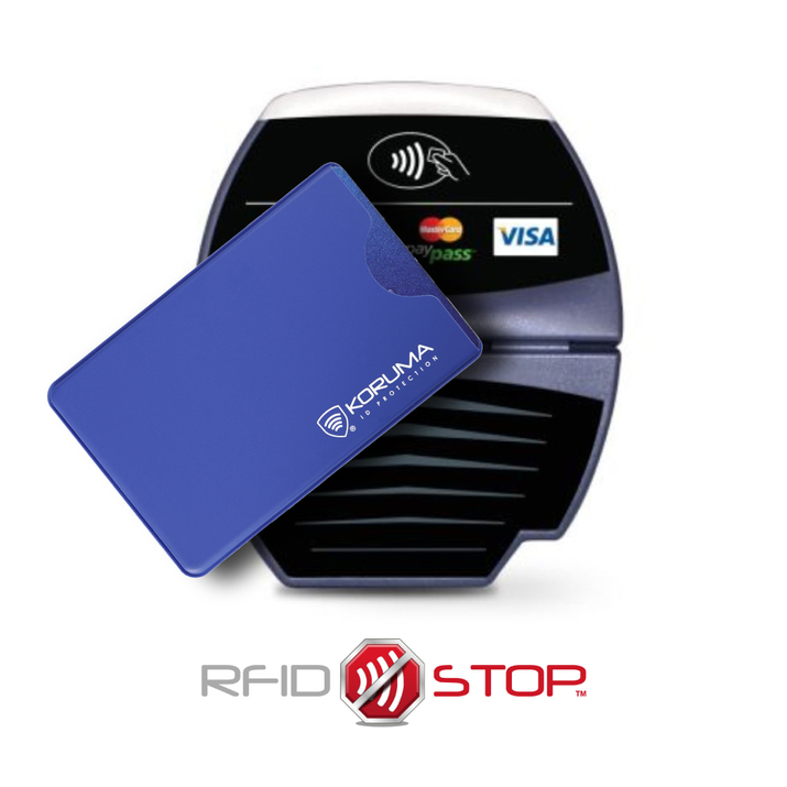 RFID-Diebstahlschutzhülle aus Kunststoff für Zahlungskarten (blau)