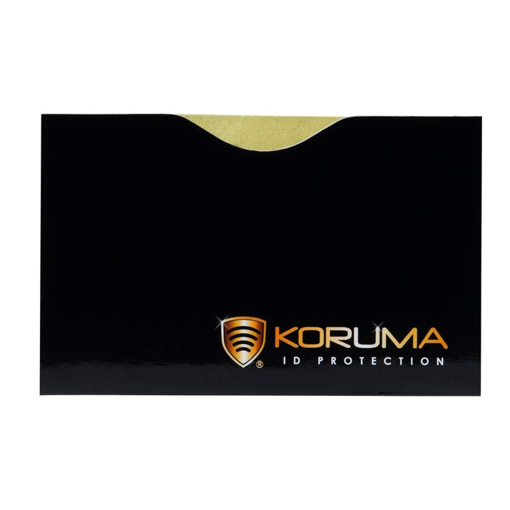 Abgeschirmtes Gehäuse zum Schutz gegen unbefugtes Auslesen von Proximity-Karten - Farbe schwarz logo gold
