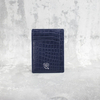 RFID-Kartenetui aus Leder (Marineblau, Kroko)
