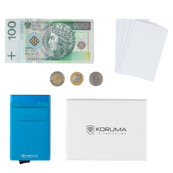 Kartenetui aus Metall mit RFID-Kartenschutz (Blau)