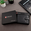 Horizontale Herrenleder-RFID-Brieftasche für Karten und Münzen (schwarz)
