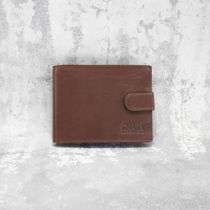 Herren Leder Anti-Diebstahl RFID Geldbörse (braun)