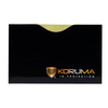  Proximity Kartenetui - Koruma (horizontal, schwarz, goldenes Logo) 10er Set.