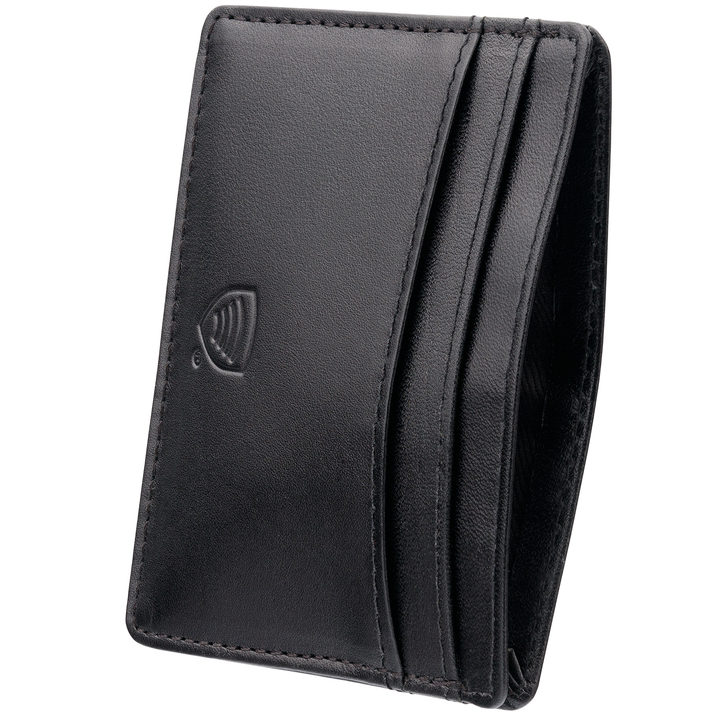 Lederetui mit RFID-Kartensperre (Schwarz)