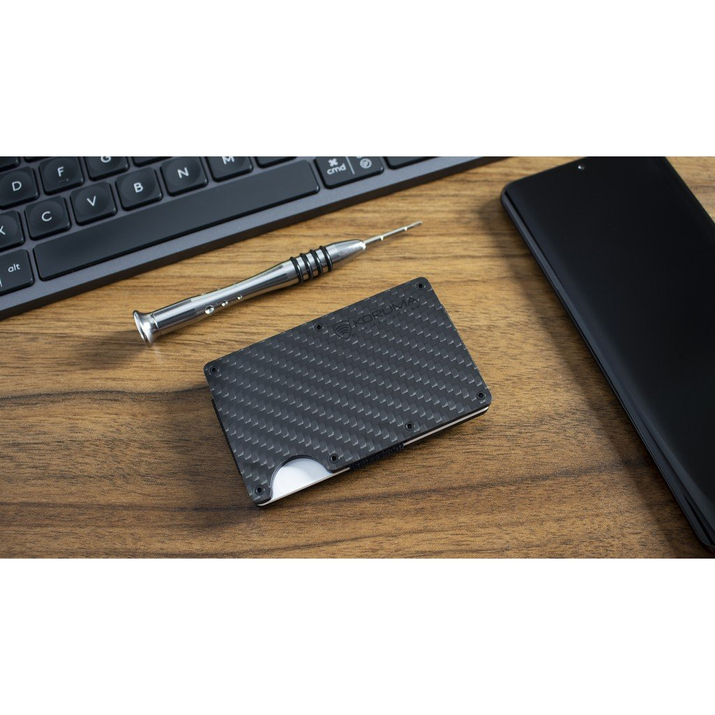 Aluminium-Diebstahlschutzhülle für Proximity-Karten (schwarz, carbon)