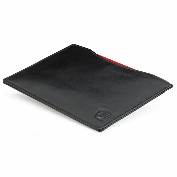 Ledertasche für biometrischen Reisepass (Schwarz)