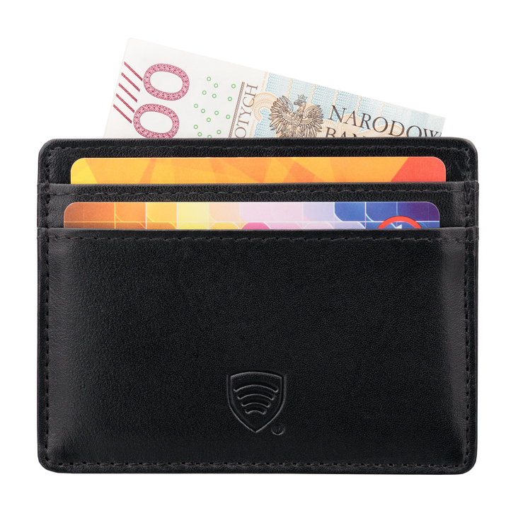 Lederetui mit RFID-Kartensperre (Schwarz)