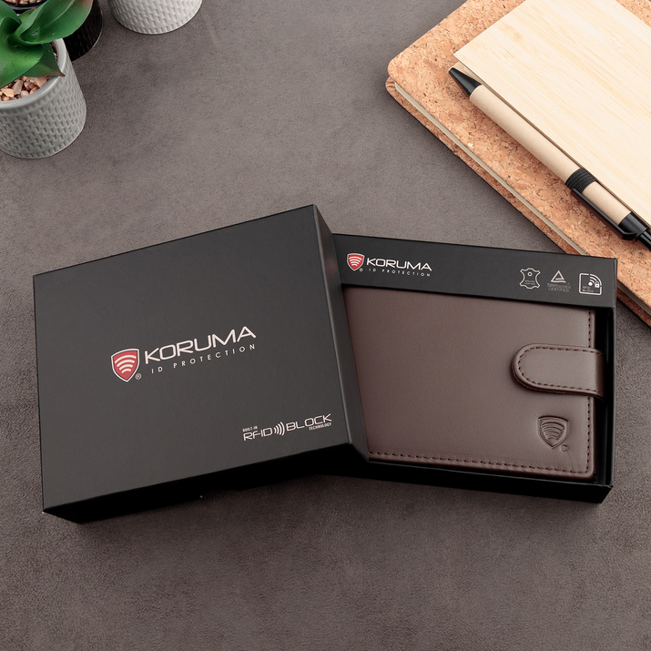 Herren Leder Anti-Diebstahl RFID Geldbörse (braun)
