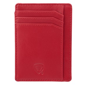RFID-Kartenetui aus Leder (Rot)