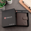 Karten- und Münzbörse mit Lederverschluss für Herren SMART RFID BLOCK (braun)