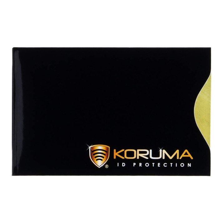Proximity Kartenetui - Koruma (vertikal, schwarz, goldenes Logo) 5er Set.
