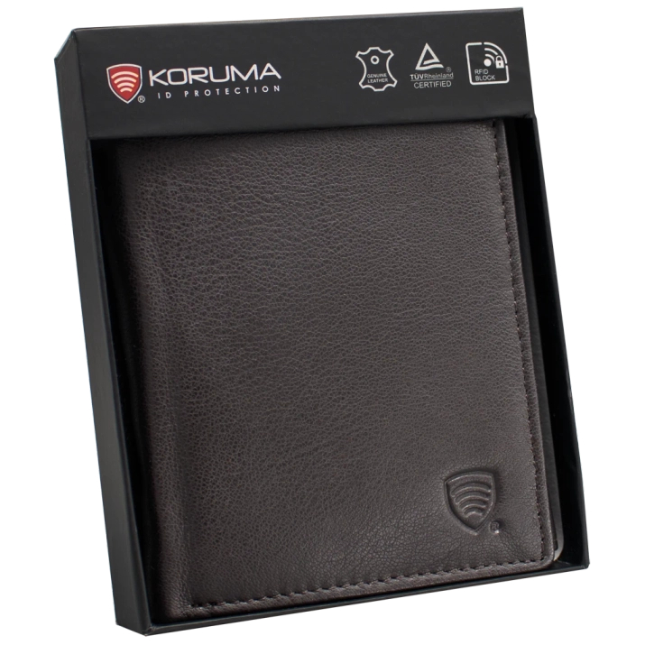 Herren-Portemonnaie aus Leder mit RFID BLOCK-Schutz (braun)
