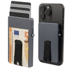 Aluminiowe etui z wysuwanymi kartami i ochroną kart zbliżeniowych (czarny)