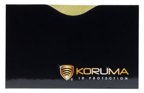 Abgeschirmtes Gehäuse zum Schutz gegen unbefugtes Auslesen von Proximity-Karten - Farbe schwarz logo gold